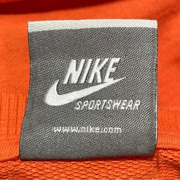 Nike Sweater Womens XL Orange BVTN Beaverton Swoosh Logo Pullover Crew Neck - Picture 4 of 11